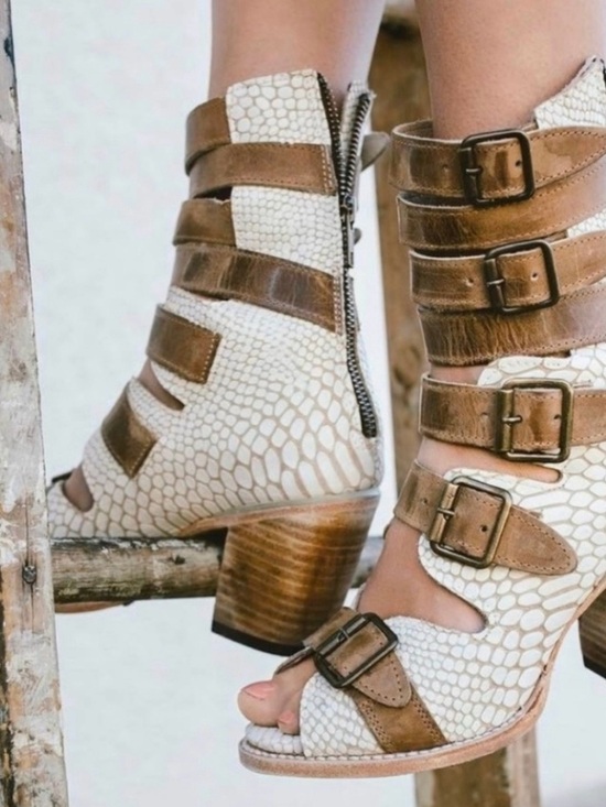 Freebird by Steven Shoes - Freebird by Steven White Snake Sandal Gladiator Style Size 8